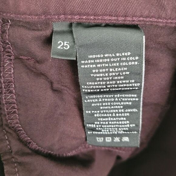 J Brand Size 25 Skinny Corduroy Pants Stretch Blackberry Dark Purple - Picture 11 of 12